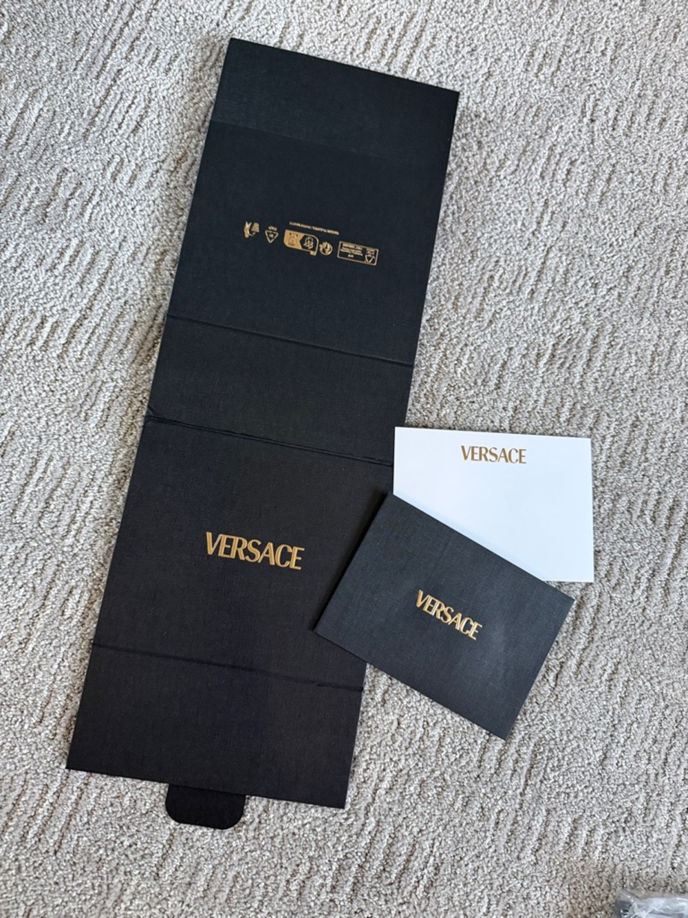Versace Black and White Branded Card Set with Gold Logo